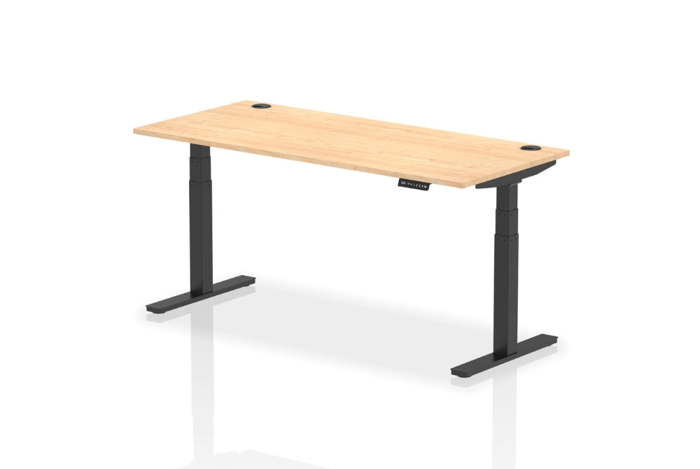 Air Height Adjustable Maple Desk With Cable Ports