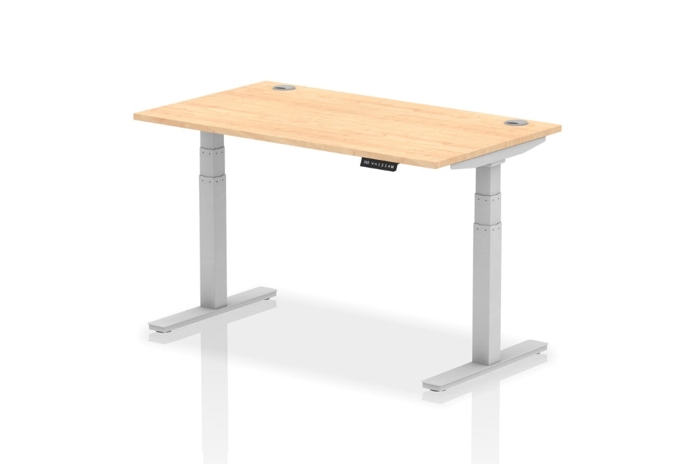 Air Height Adjustable Maple Desk With Cable Ports