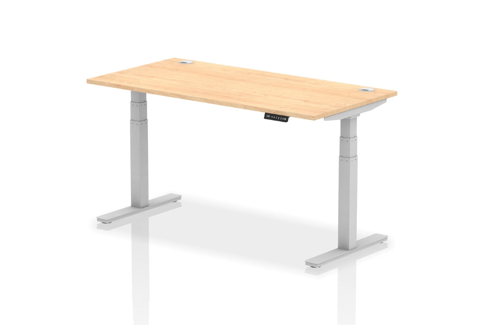 Air Height Adjustable Maple Desk With Cable Ports