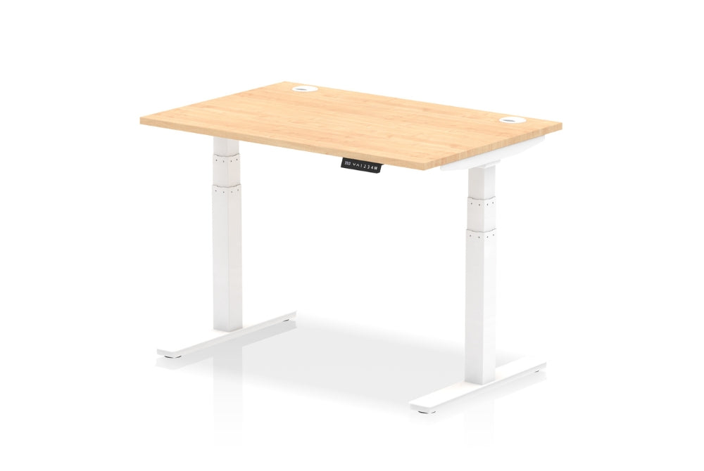 Air Height Adjustable Maple Desk With Cable Ports