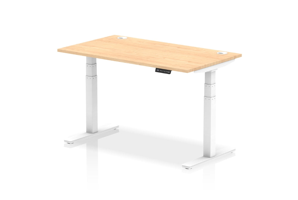 Air Height Adjustable Maple Desk With Cable Ports