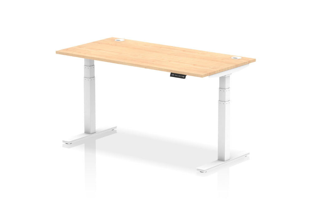 Air Height Adjustable Maple Desk With Cable Ports