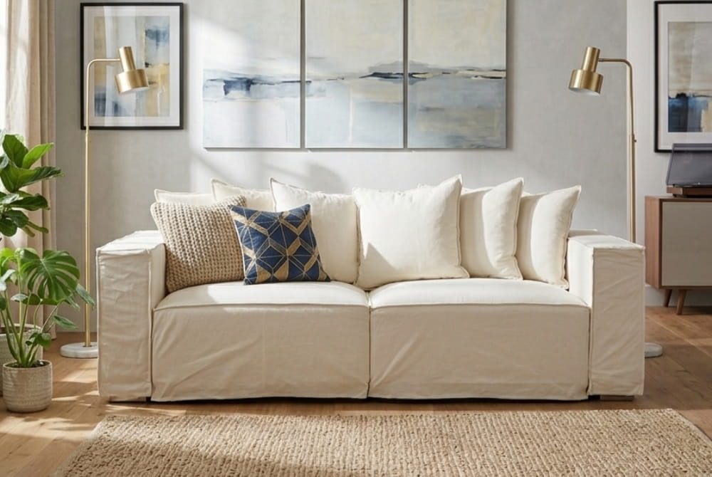 Marseille 3 Seat Cream Sofa
