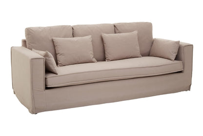 Menton 3 Seat Grey Linen Upholstered Sofa