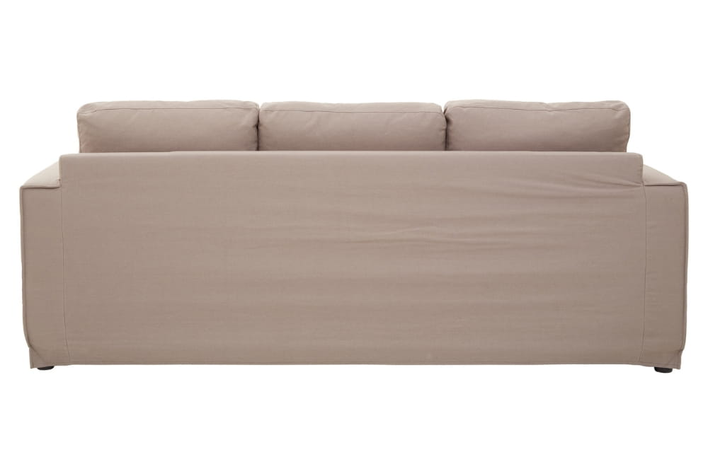Menton 3 Seat Grey Linen Upholstered Sofa
