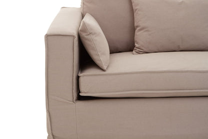 Menton 3 Seat Grey Linen Upholstered Sofa
