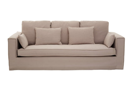Menton 3 Seat Grey Linen Upholstered Sofa