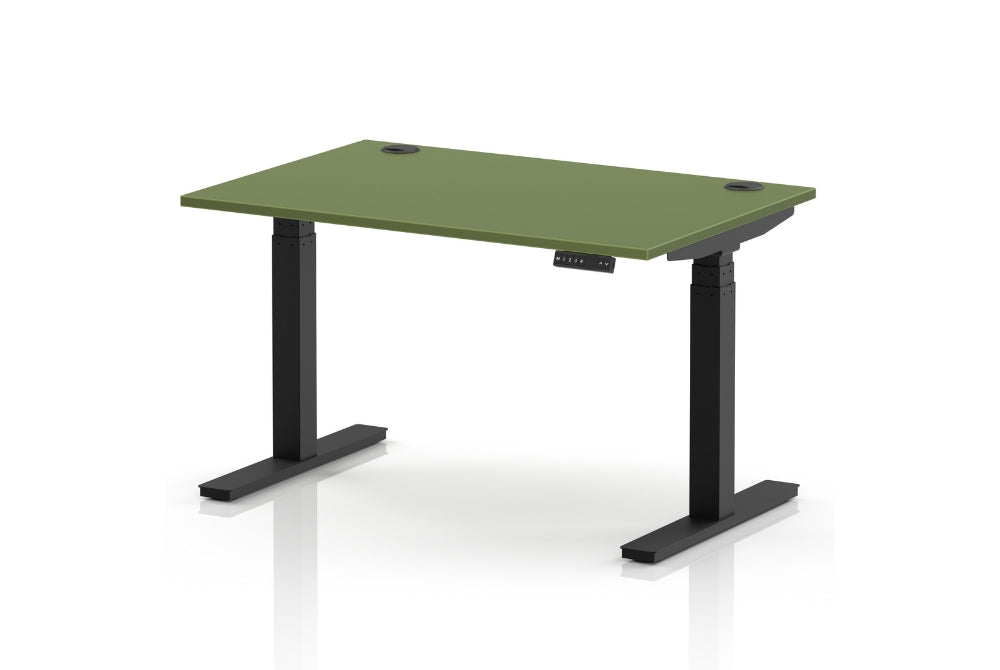 Air Height Adjustable Moss Green Desk With Cable Ports
