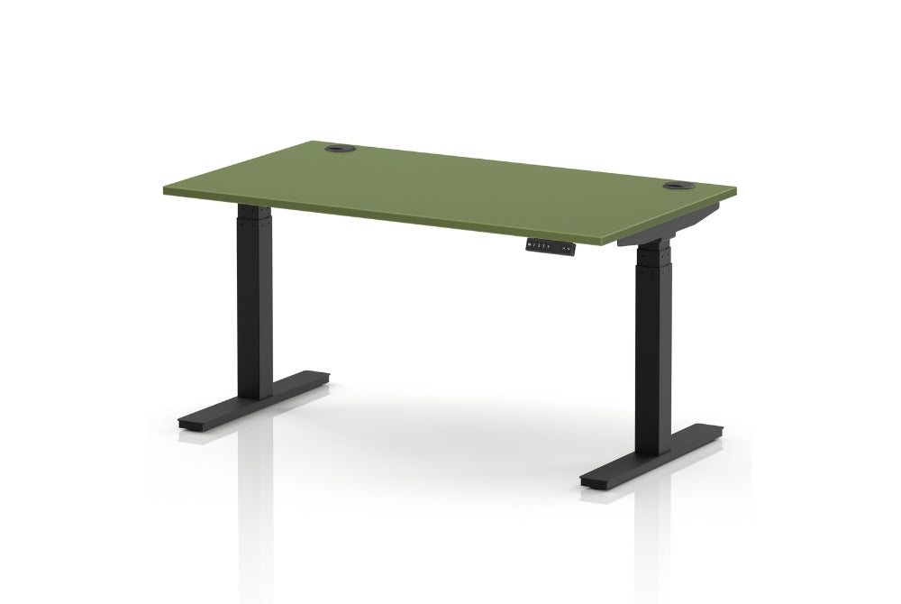 Air Height Adjustable Moss Green Desk With Cable Ports