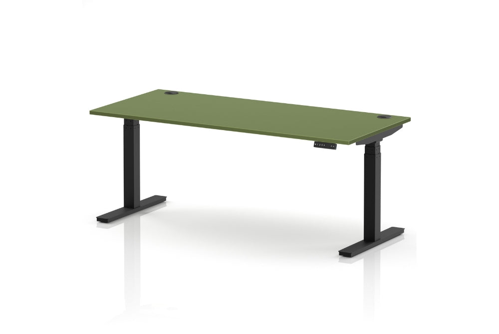 Air Height Adjustable Moss Green Desk With Cable Ports