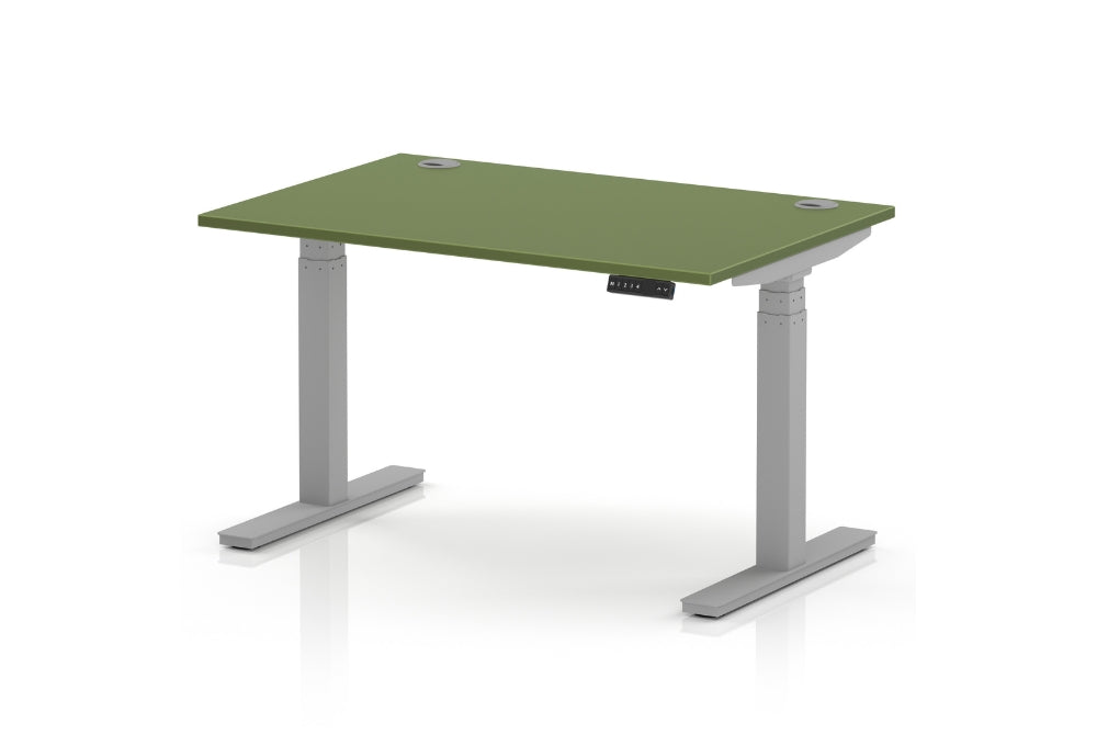Air Height Adjustable Moss Green Desk With Cable Ports