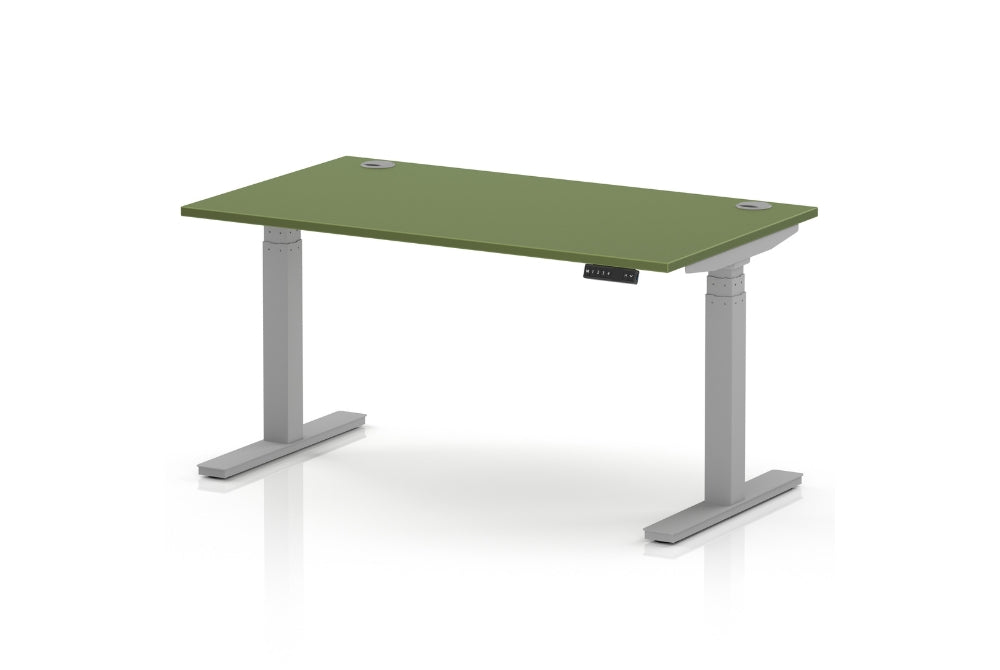 Air Height Adjustable Moss Green Desk With Cable Ports