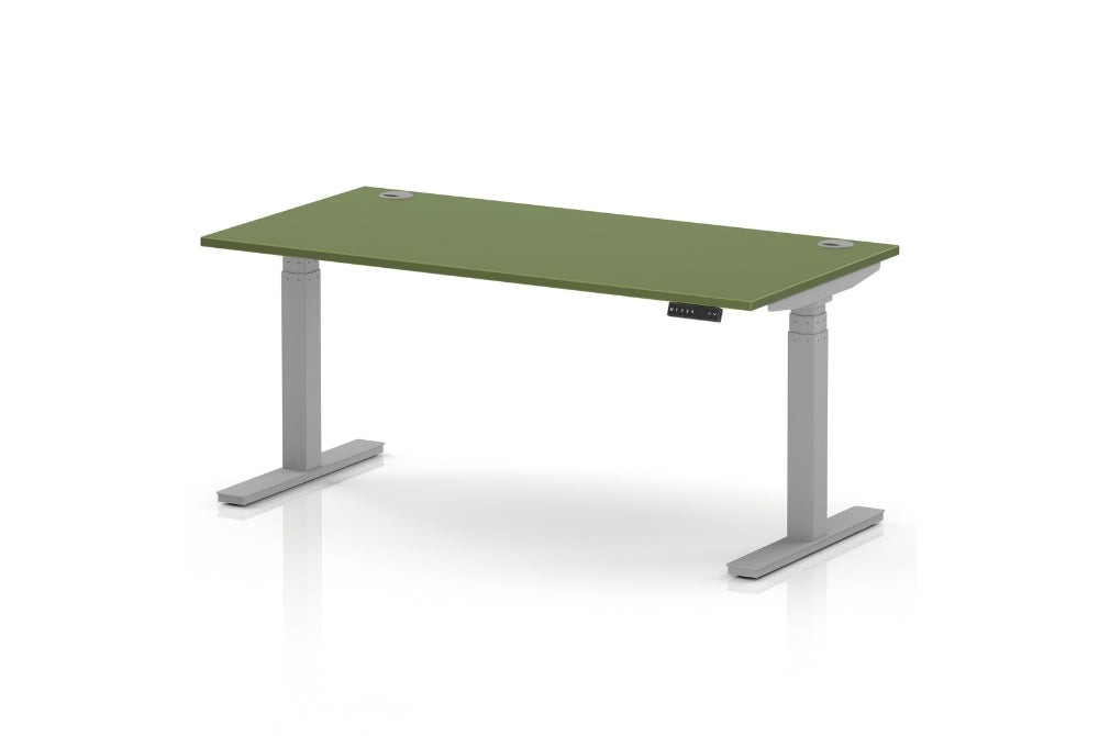 Air Height Adjustable Moss Green Desk With Cable Ports