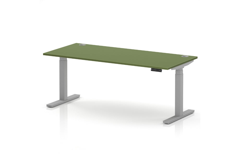 Air Height Adjustable Moss Green Desk With Cable Ports