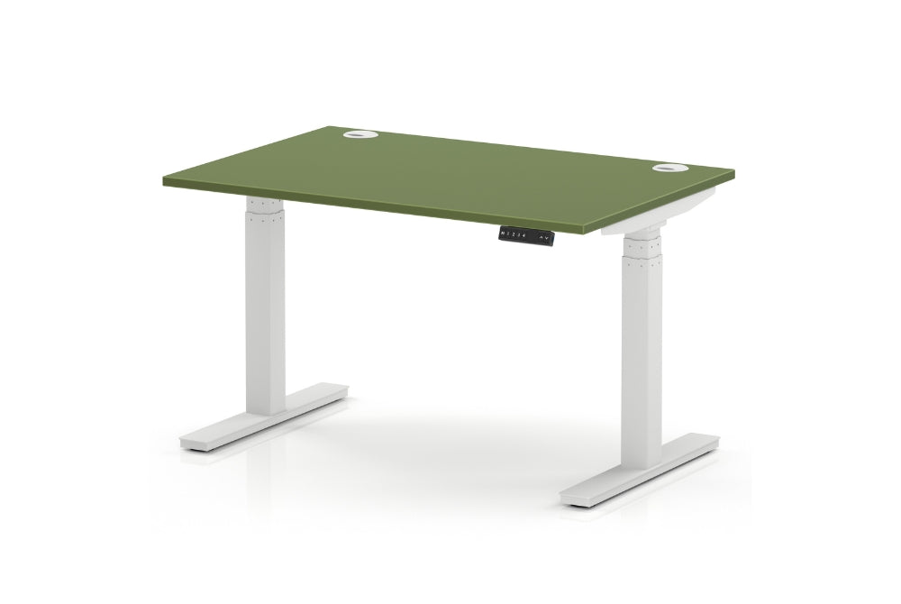 Air Height Adjustable Moss Green Desk With Cable Ports