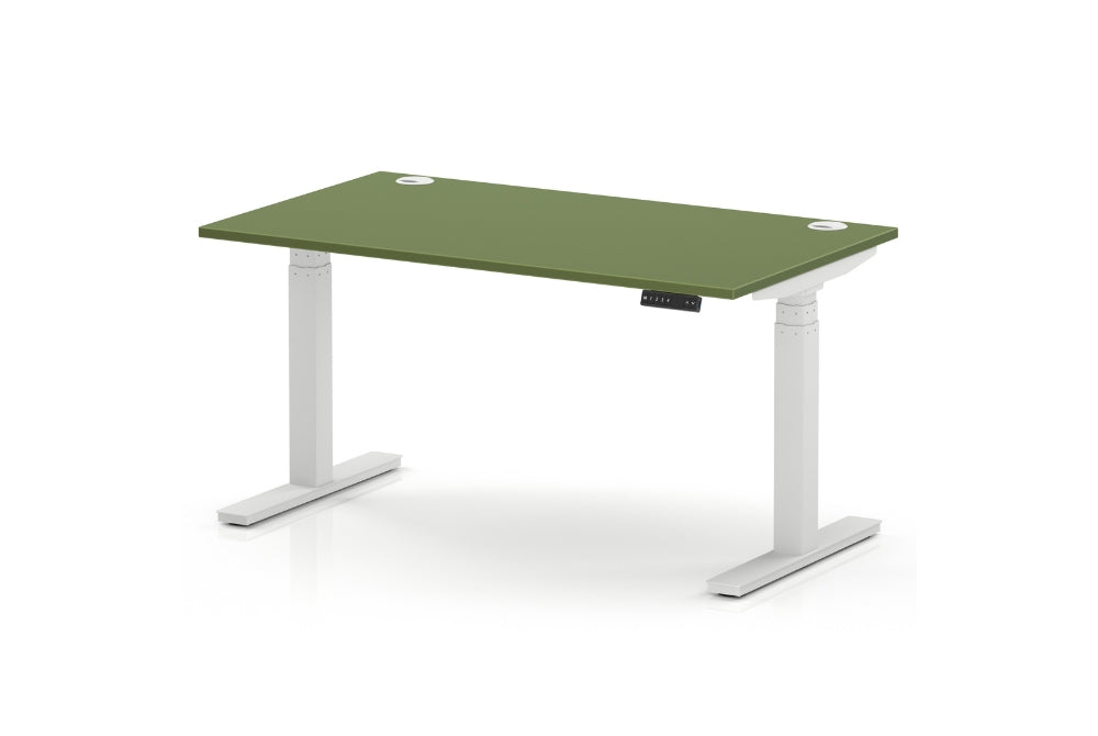 Air Height Adjustable Moss Green Desk With Cable Ports