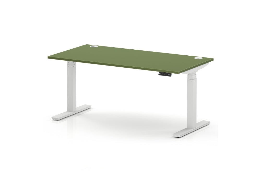Air Height Adjustable Moss Green Desk With Cable Ports