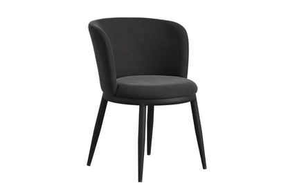 Rina Black Dining Table with 6 Nova Black Chairs