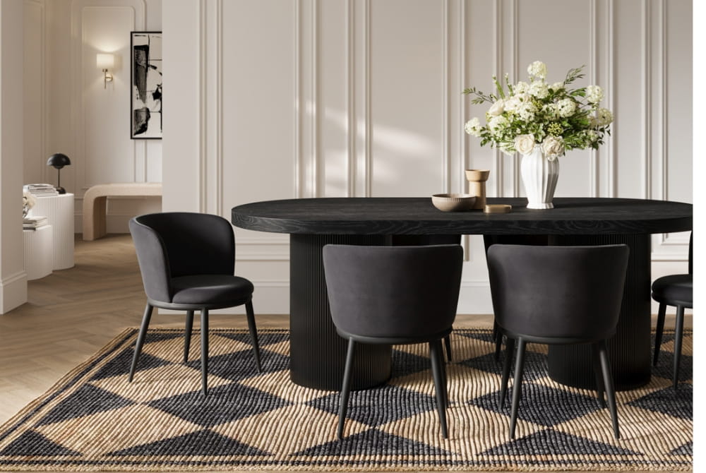 Rina Black Dining Table