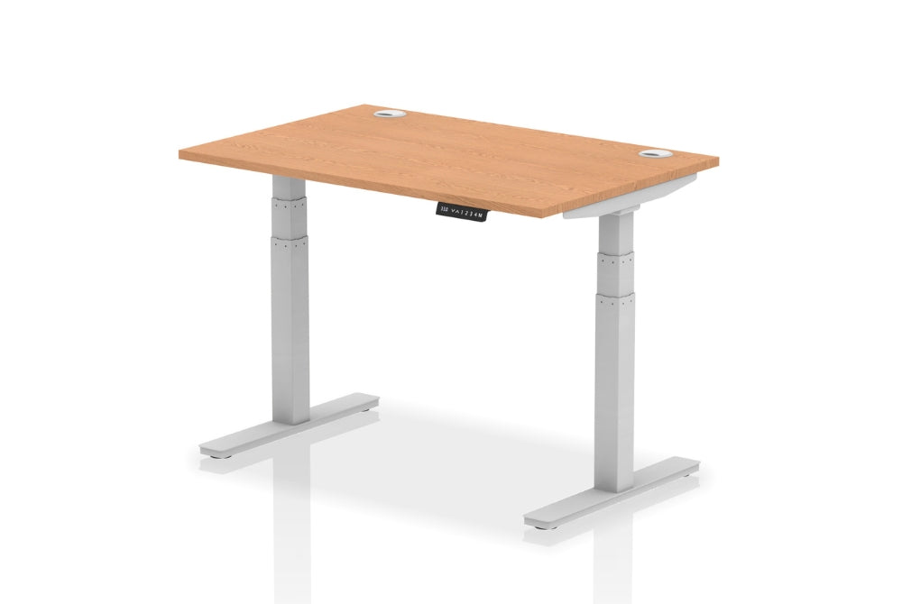 Air Height Adjustable Oak Desk With Cable Ports