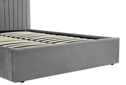 Ophelia Smoked Grey Velvet Ottoman Bed