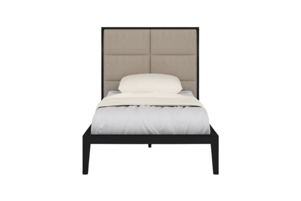 Orchid Bed in Wenge with Beige Fabric Single