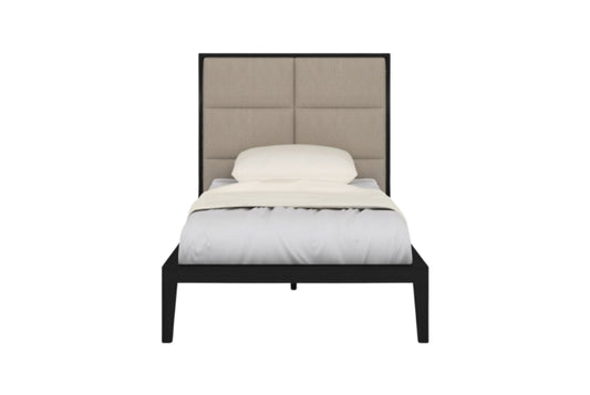 Orchid Bed in Wenge with Beige Fabric Single