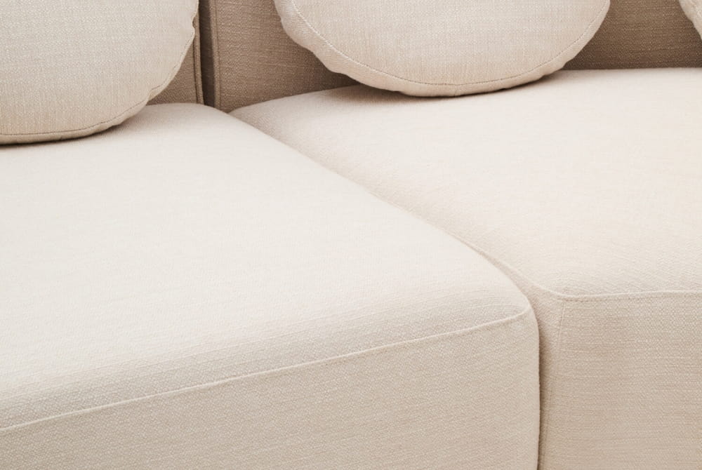  Ovada Cream Linen 3 Seater Curved Sofa