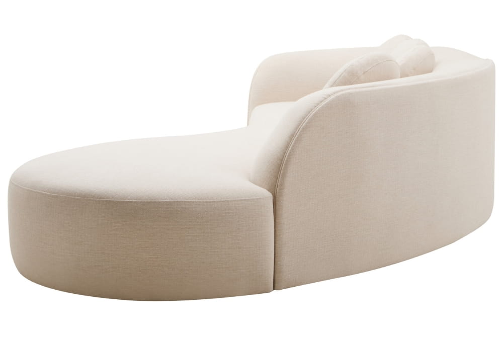  Ovada Cream Linen 3 Seater Curved Sofa