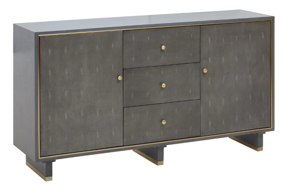 Pembrooke Grey Shagreen Effect Three Drawer Sideboard