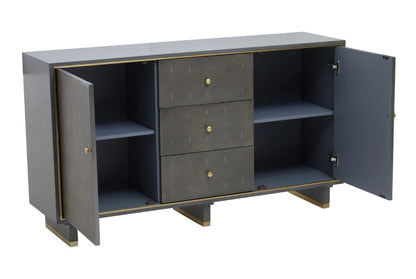 Pembrooke Grey Shagreen Effect Three Drawer Sideboard