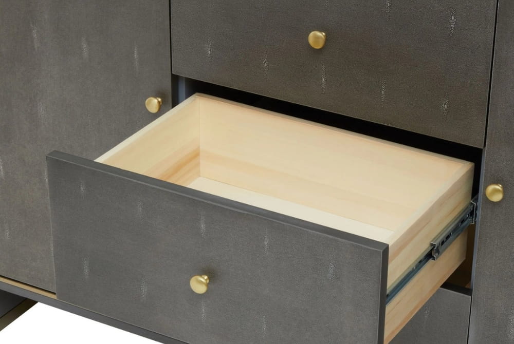Pembrooke Grey Shagreen Effect Three Drawer Sideboard