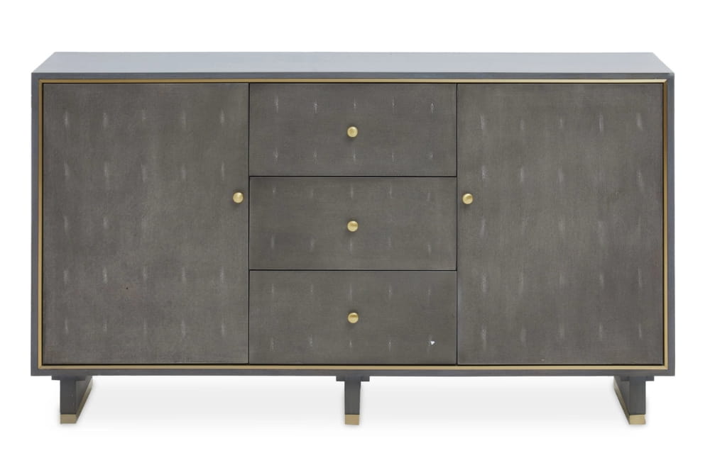 Pembrooke Grey Shagreen Effect Three Drawer Sideboard