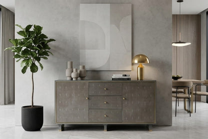 Pembrooke Grey Shagreen Effect Three Drawer Sideboard