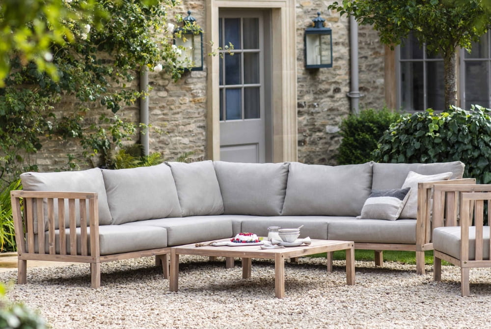 Porthallow Corner Sofa Set - Acacia Wood Natural