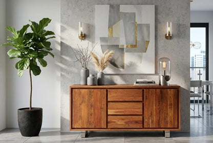 Positano Acacia Wood 2 Doors and 3 Drawers Sideboard