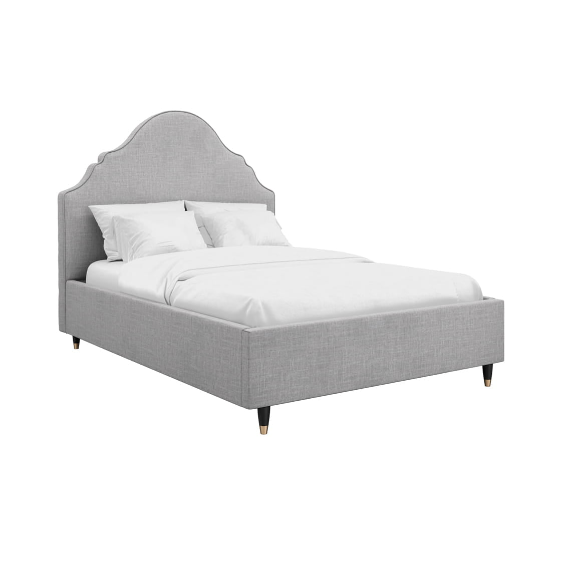 Quince Light Grey Upholstered Double Bed 