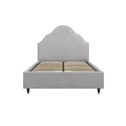 Quince Light Grey Upholstered Double Bed 