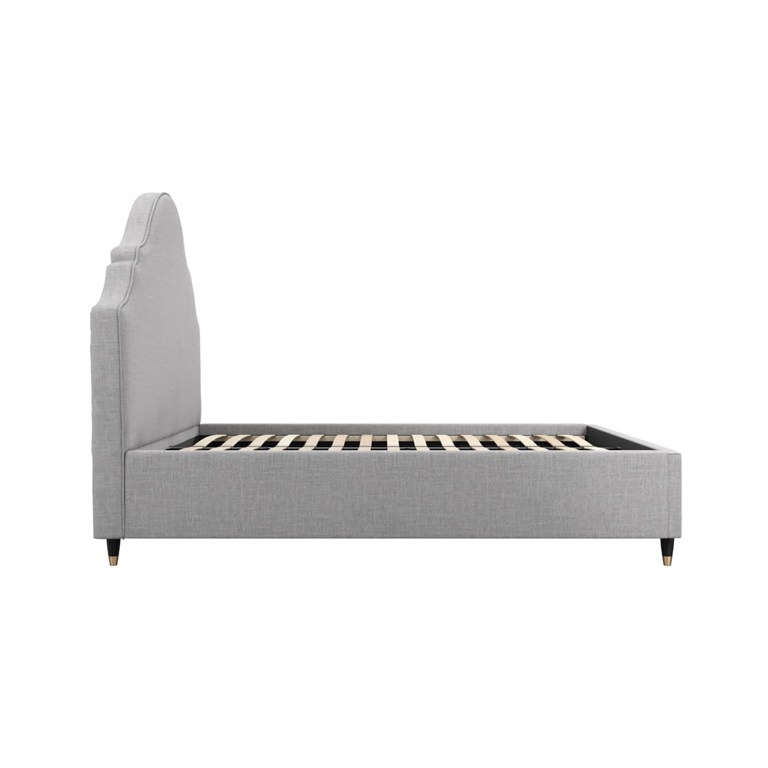 Quince Light Grey Upholstered Double Bed 