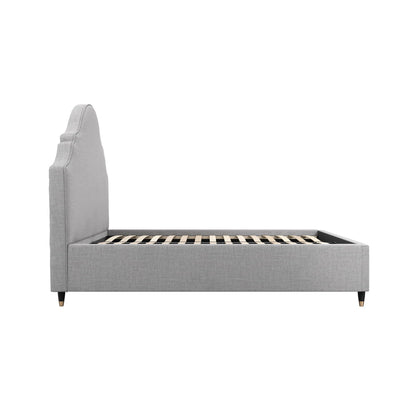 Quince Light Grey Upholstered Double Bed 