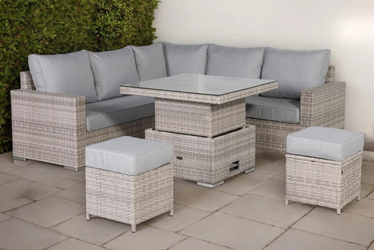 Verona Square Corner Dining Set with Rising Table