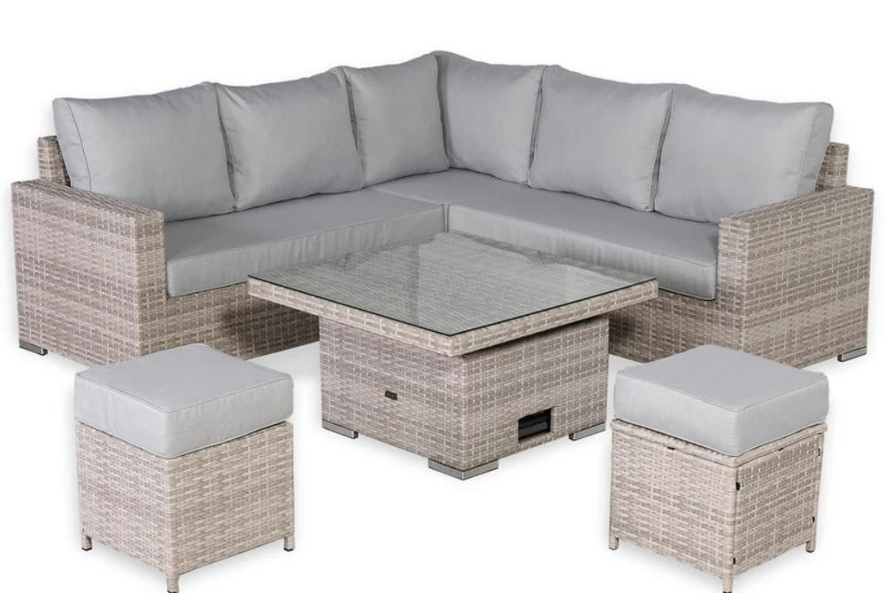 Verona Square Corner Dining Set with Rising Table