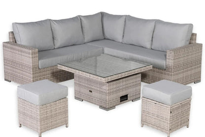 Verona Square Corner Dining Set with Rising Table