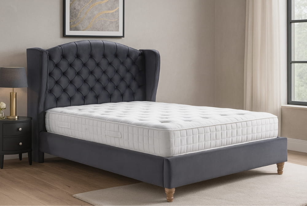 Raven Upholstered Ottoman Bed