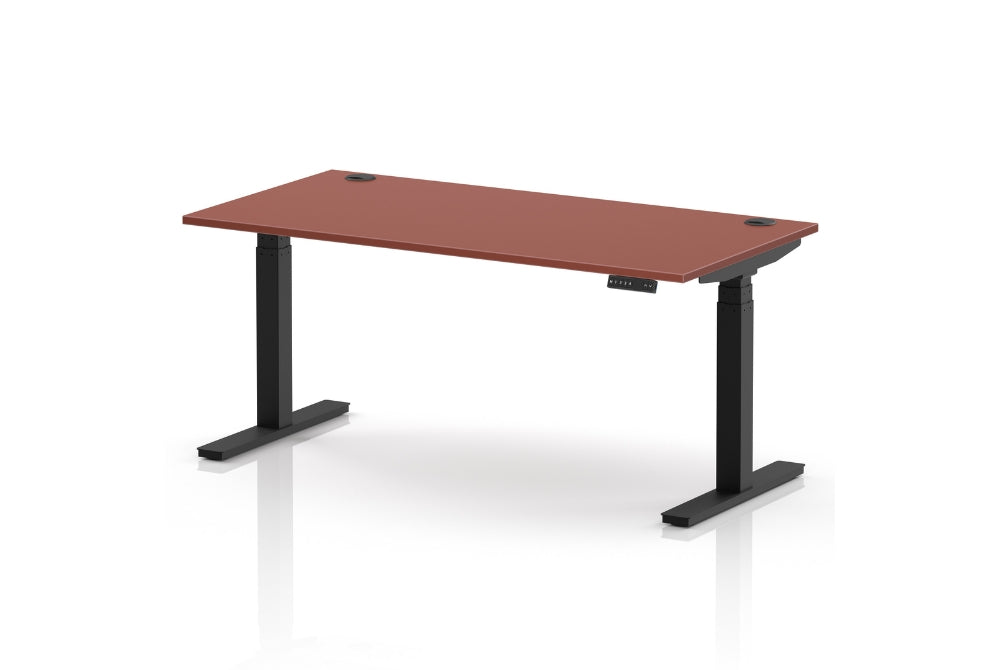 Air Height Adjustable Red Brick Desk With Cable Ports