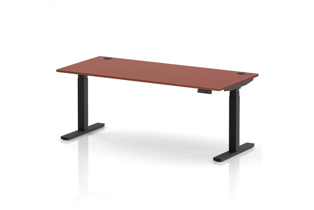 Air Height Adjustable Red Brick Desk With Cable Ports