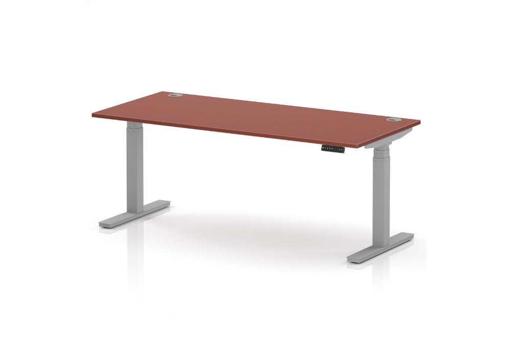 Air Height Adjustable Red Brick Desk With Cable Ports