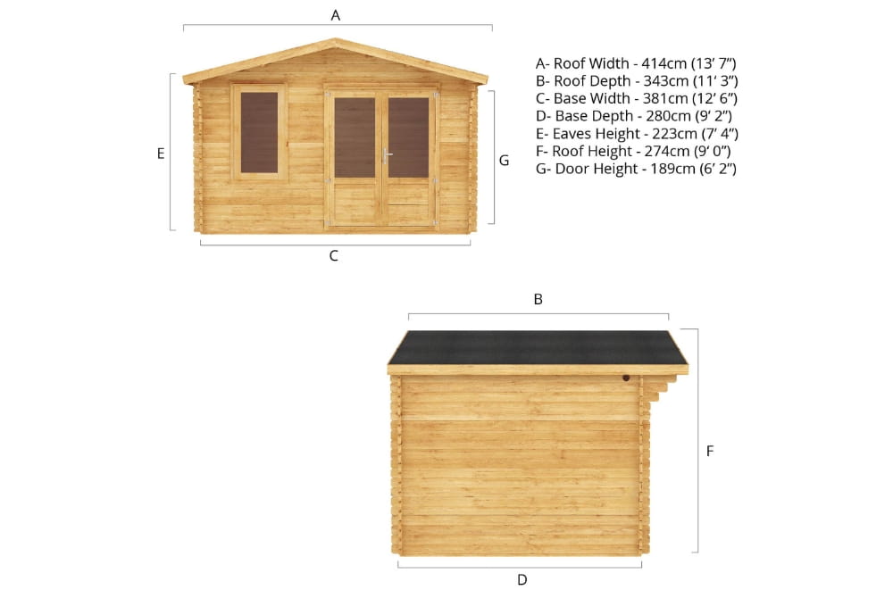 The Retreat Log Cabin 4x3m