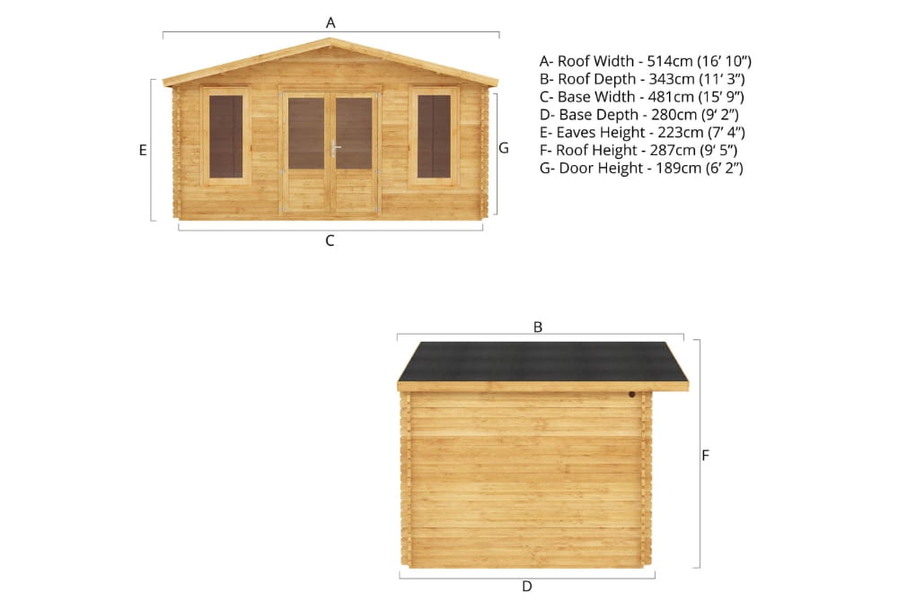 The Retreat Log Cabin 5x3m