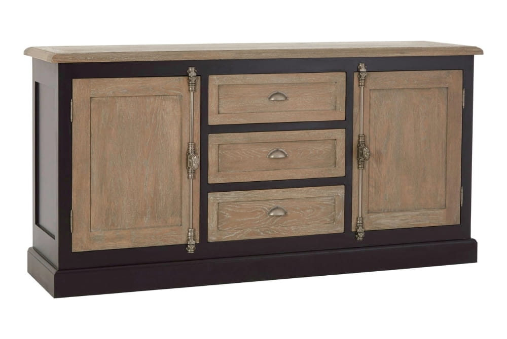 Riviera Grey Wash and Antique Black Sideboard